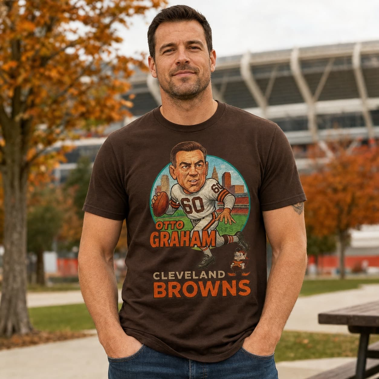 Cleveland Browns Otto Graham Exclusive Retro Football City Artwork Shirt