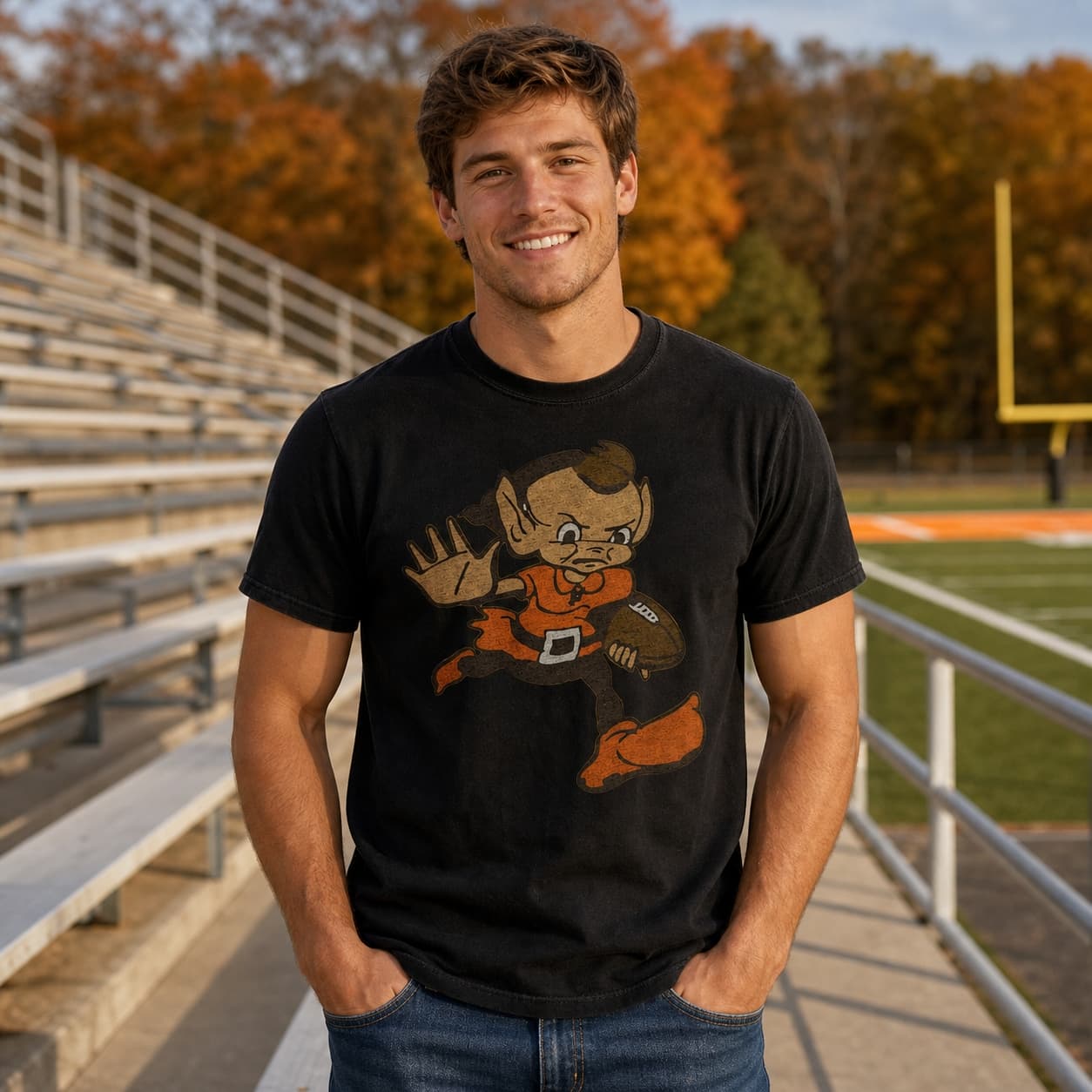 Cleveland Browns Retro Brownie Elf Mascot Football Artwork Shirt