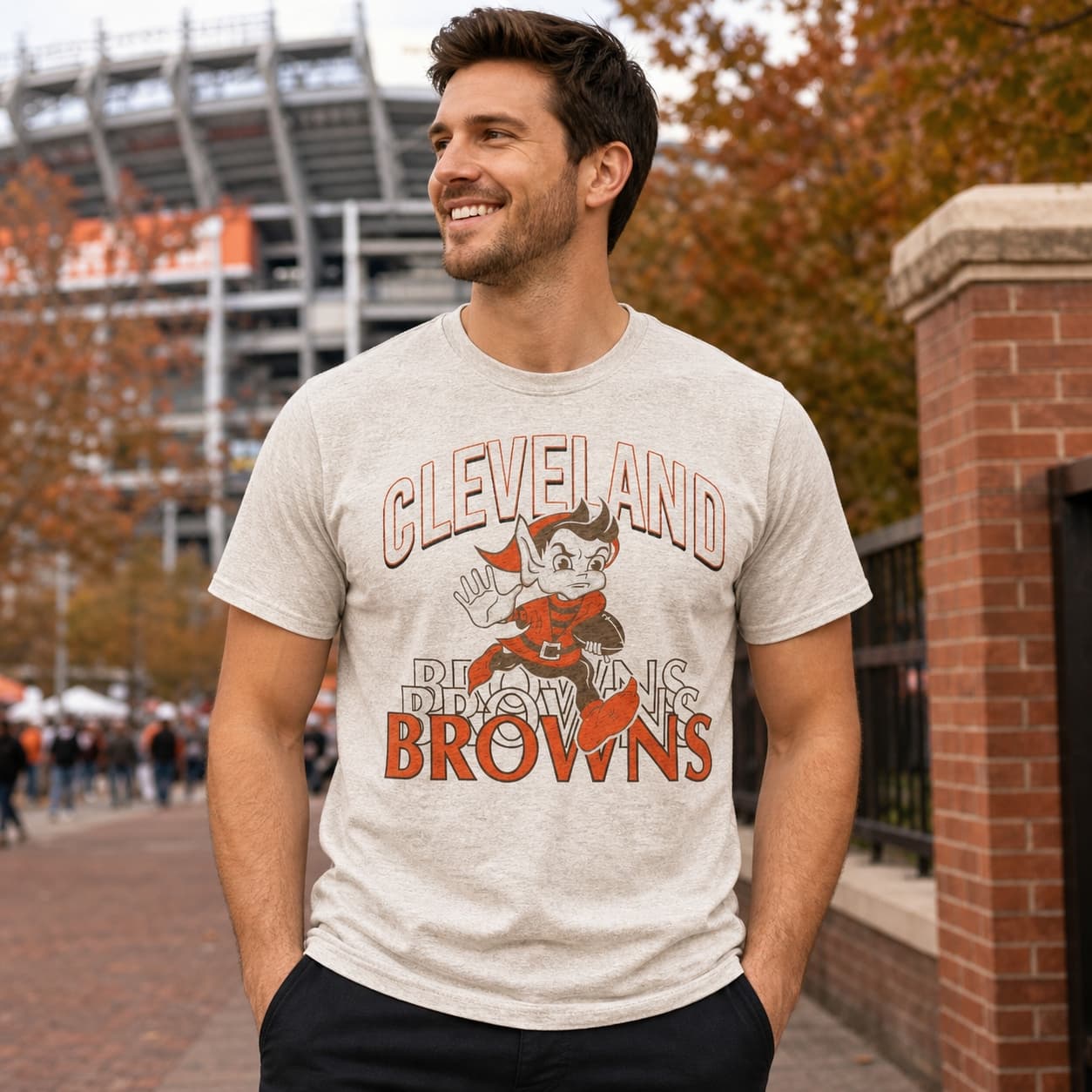Cleveland Browns Retro Elf Mascot Football Artwork Style 8