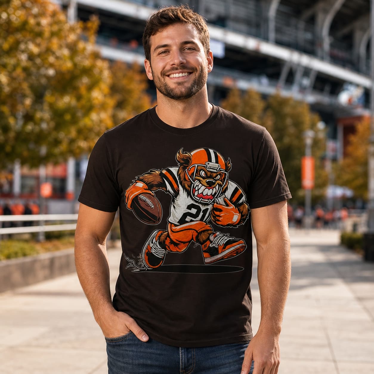 Cleveland Browns Retro Football Mascot Artwork Shirt