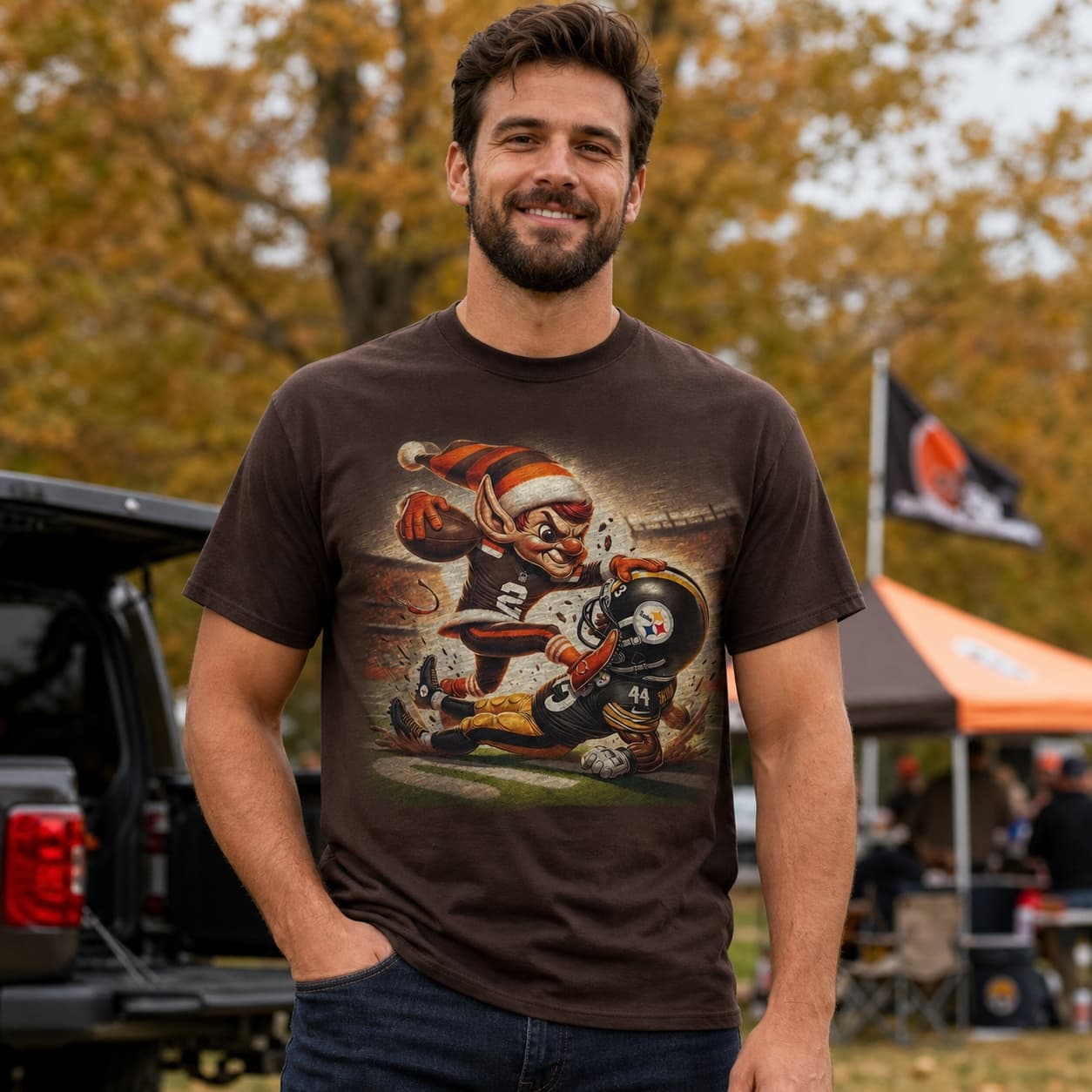 Cleveland Browns vs. Pittsburgh Steelers Exclusive Retro Football Brownie 1979 Artwork Shirt