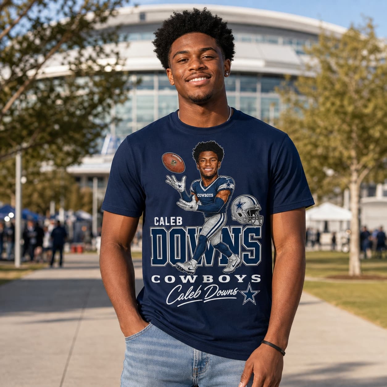 Dallas Cowboys Caleb Downs Draft Football T-Shirt
