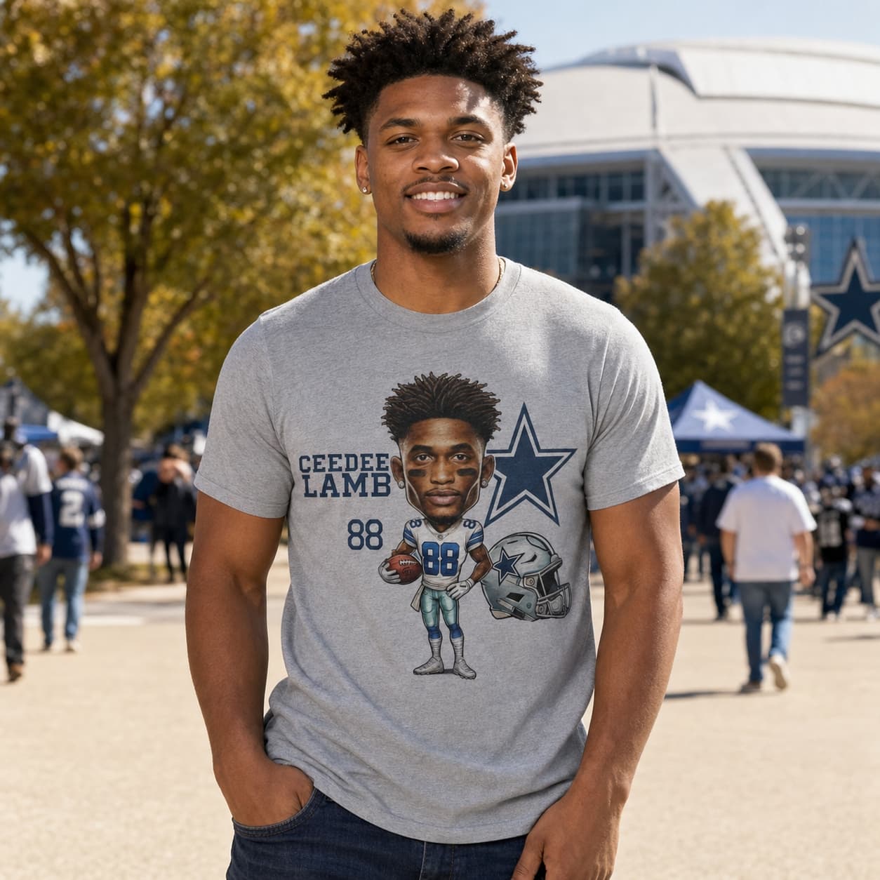 Dallas Cowboys CeeDee Lamb WR Exclusive Retro Football Artwork Shirt