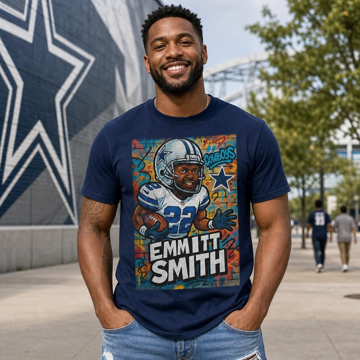 Dallas Cowboys Emmitt Smith Exclusive Caricature Football Artwork Shirt