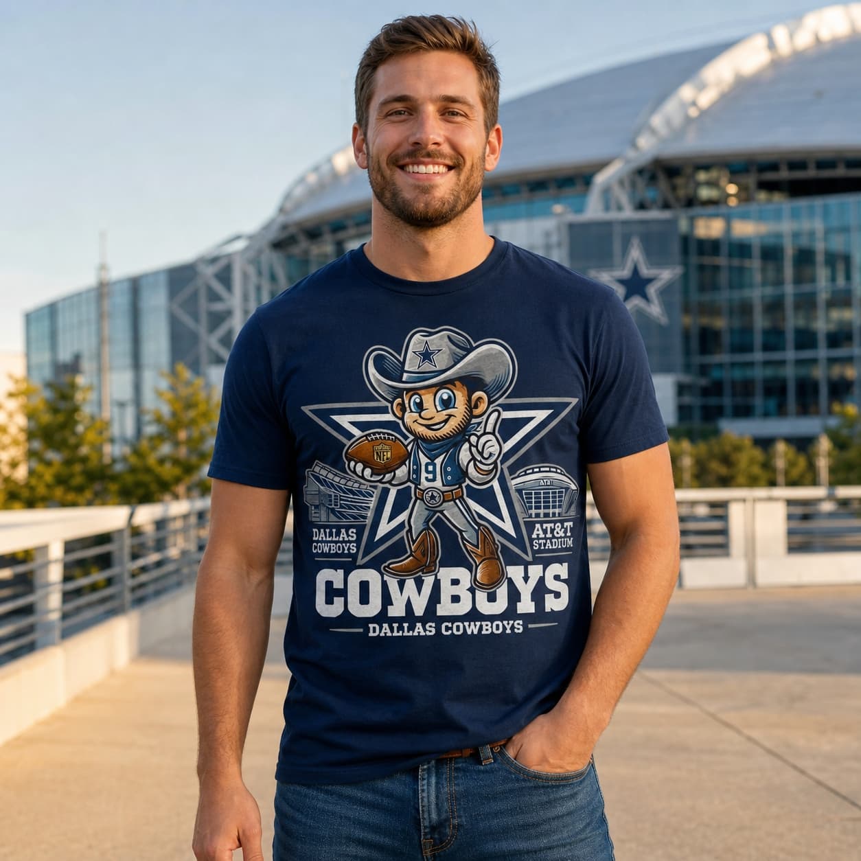 Dallas Cowboys Exclusive Retro Football Rowdy Stadium Artwork Shirt
