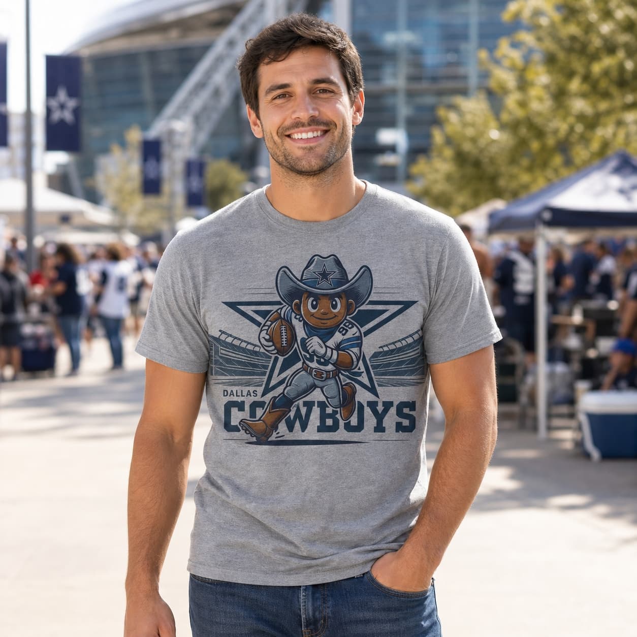 Dallas Cowboys Exclusive Retro Football Rowdy Throwback Artwork Shirt