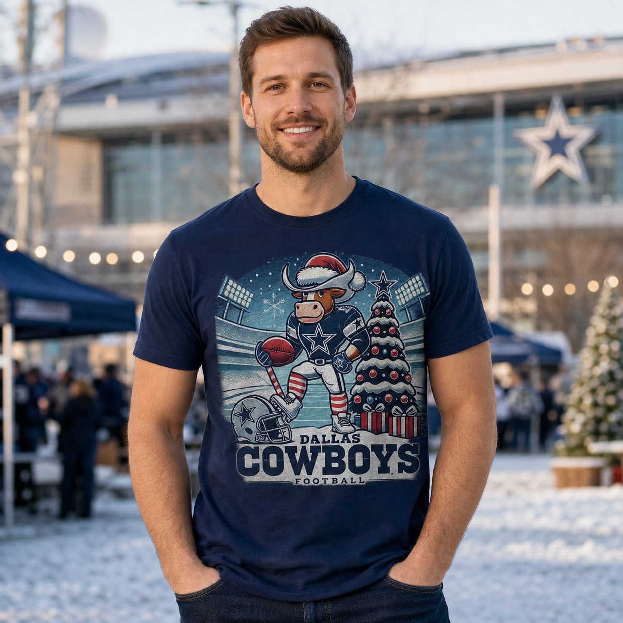 Dallas Cowboys Holiday Exclusive Retro Football Artwork Shirt
