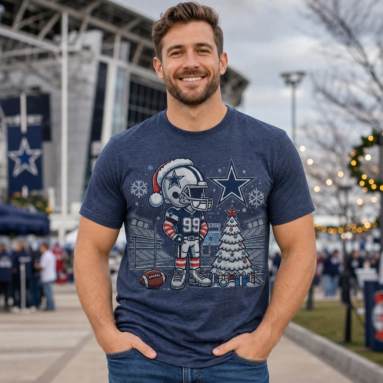 Dallas Cowboys Holiday Stadium Exclusive Retro Football Artwork Shirt