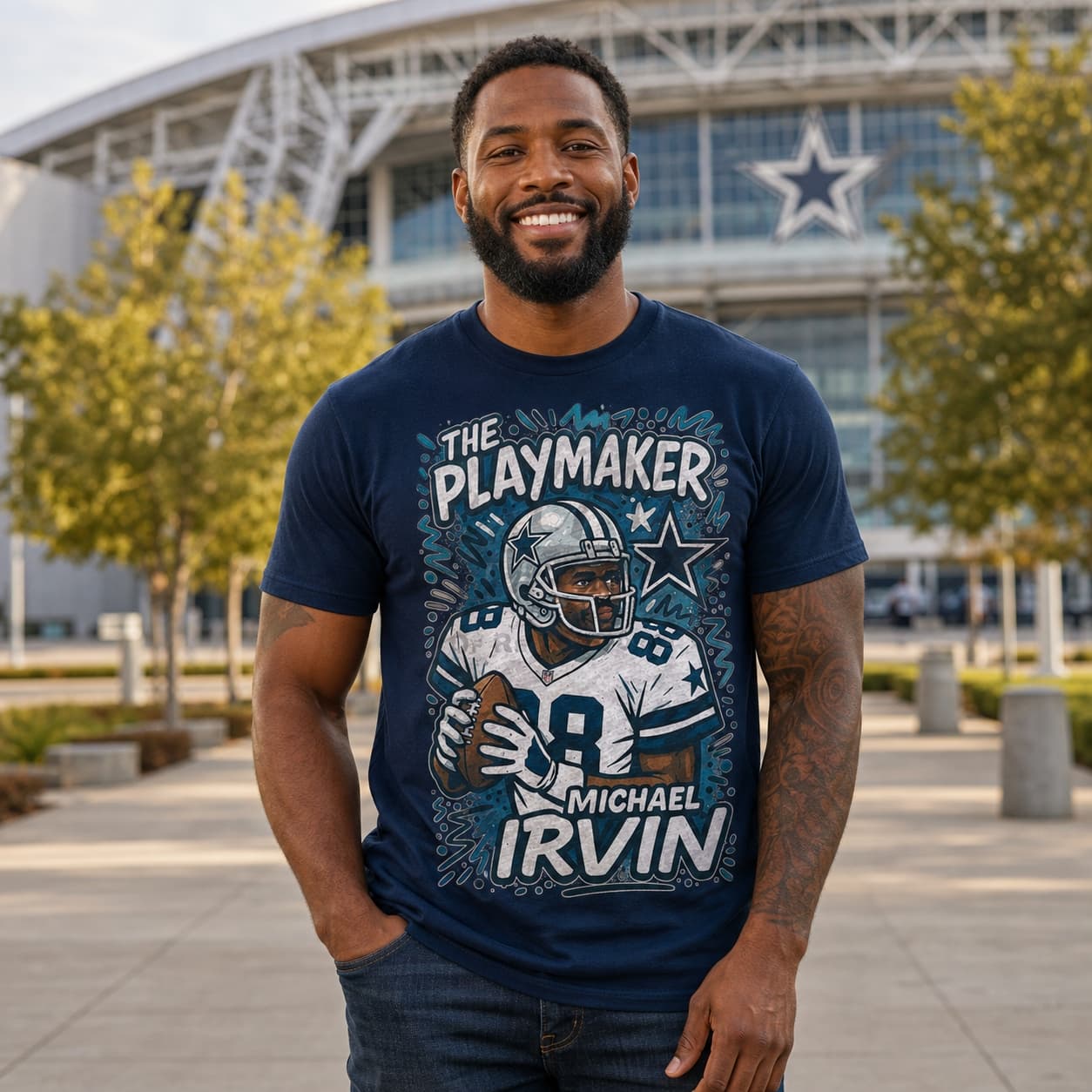 Dallas Cowboys Michael Irvin The Playmaker Exclusive Caricature Football Artwork Shirt