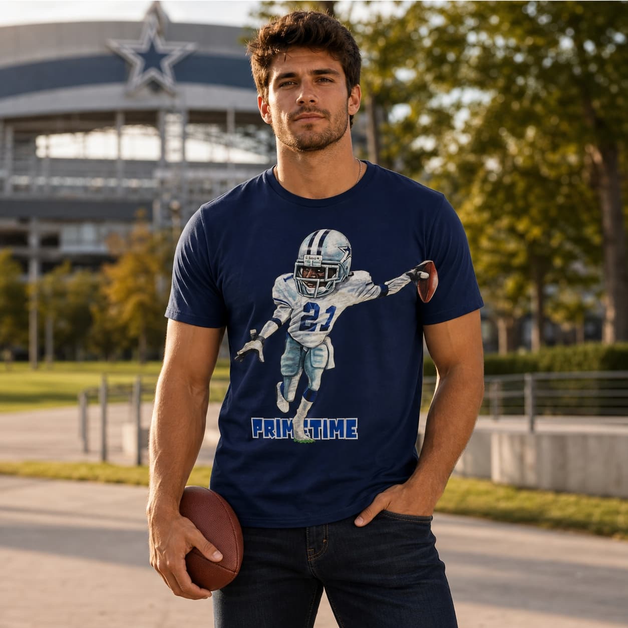 Dallas Cowboys Retro Deion PrimeTime Sanders Football 1994 Artwork Shirt