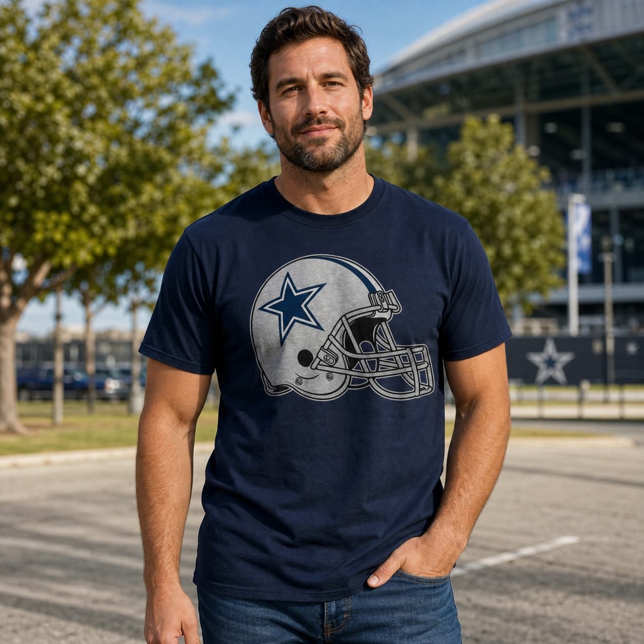 Dallas Cowboys Retro Football Helmet 1977 Artwork Shirt