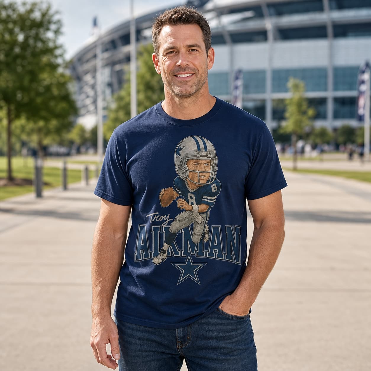 Dallas Cowboys Troy Aikman Retro Football 1992 Artwork Shirt