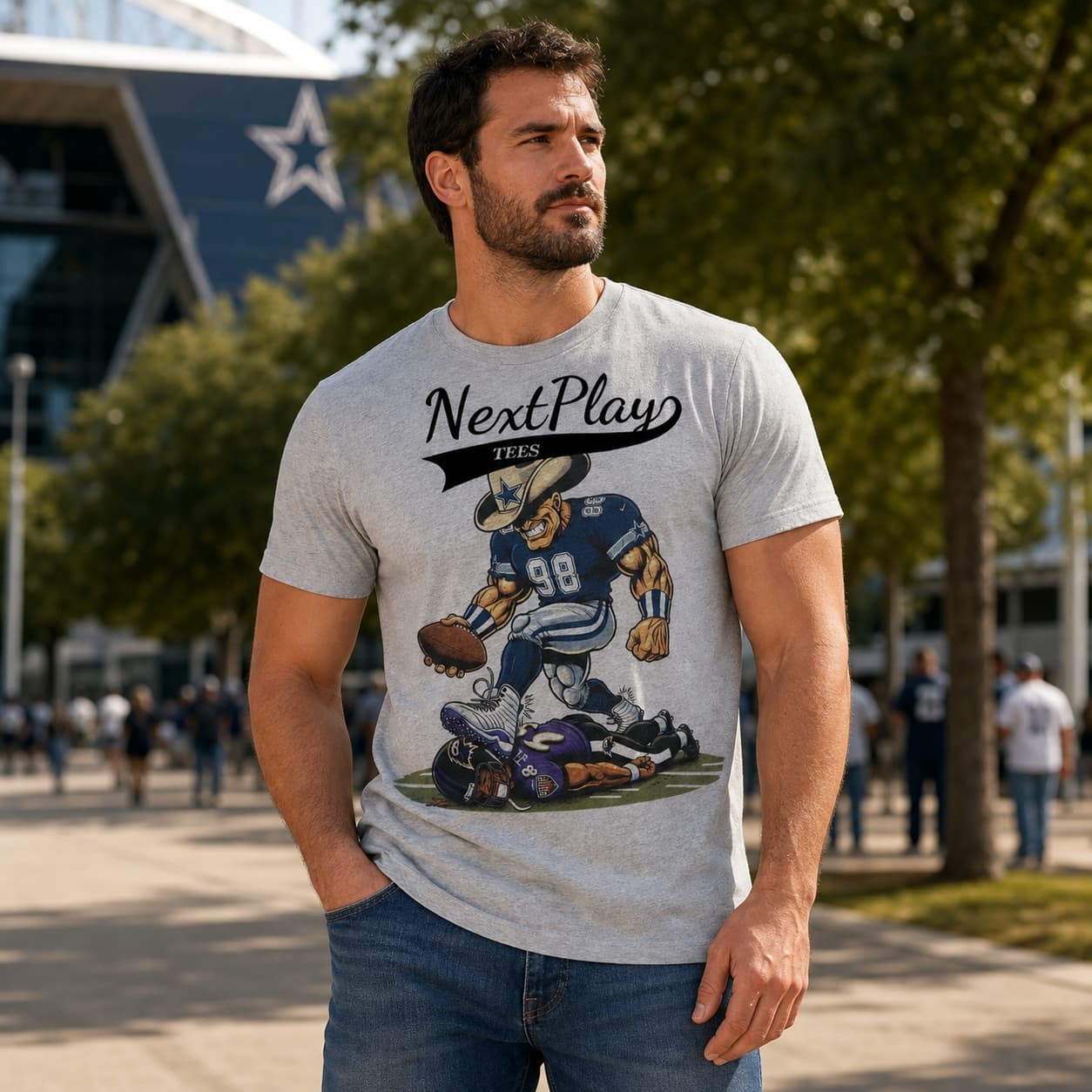 Dallas Cowboys vs. Baltimore Ravens Exclusive Retro Rivalries Football Artwork Shirt