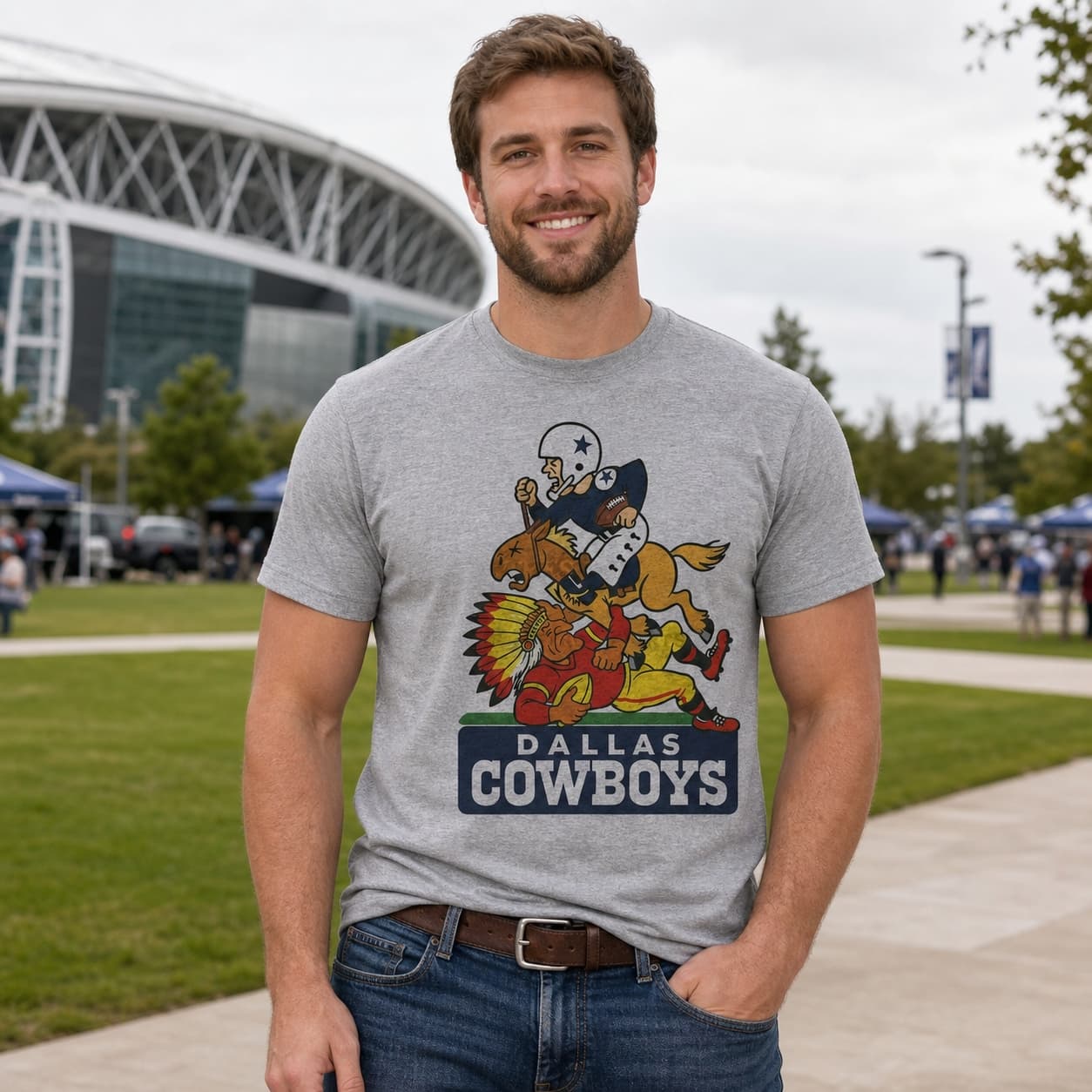Dallas Cowboys vs. Kansas City Chiefs Thanksgiving Retro Rivalries Football Artwork Shirt