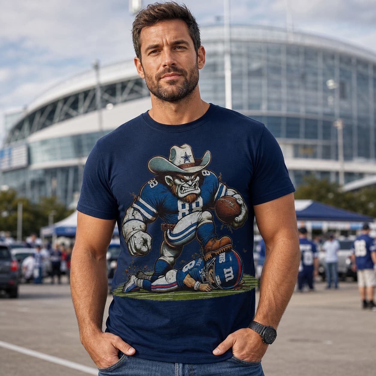 Dallas Cowboys vs. New York Giants Exclusive Retro Rivalries Football 1992 Artwork Shirt