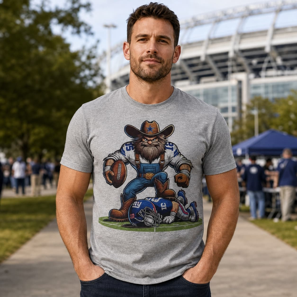 Dallas Cowboys vs. New York Giants Exclusive Retro Rivalries Football Artwork Shirt