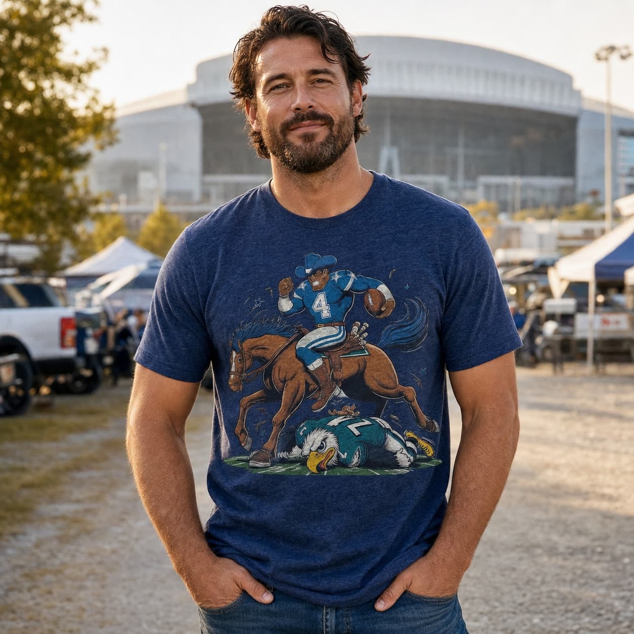 Dallas Cowboys vs. Philadelphia Eagles Retro Rivalry Football Win Artwork Shirt