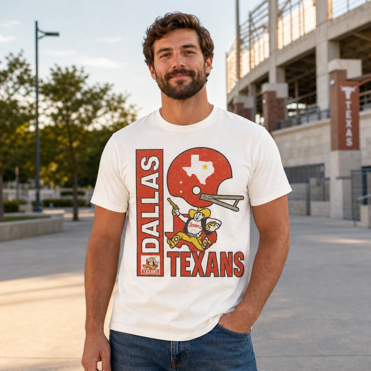 Dallas Texans Rare Retro Football Helmet 1965 Artwork Shirt