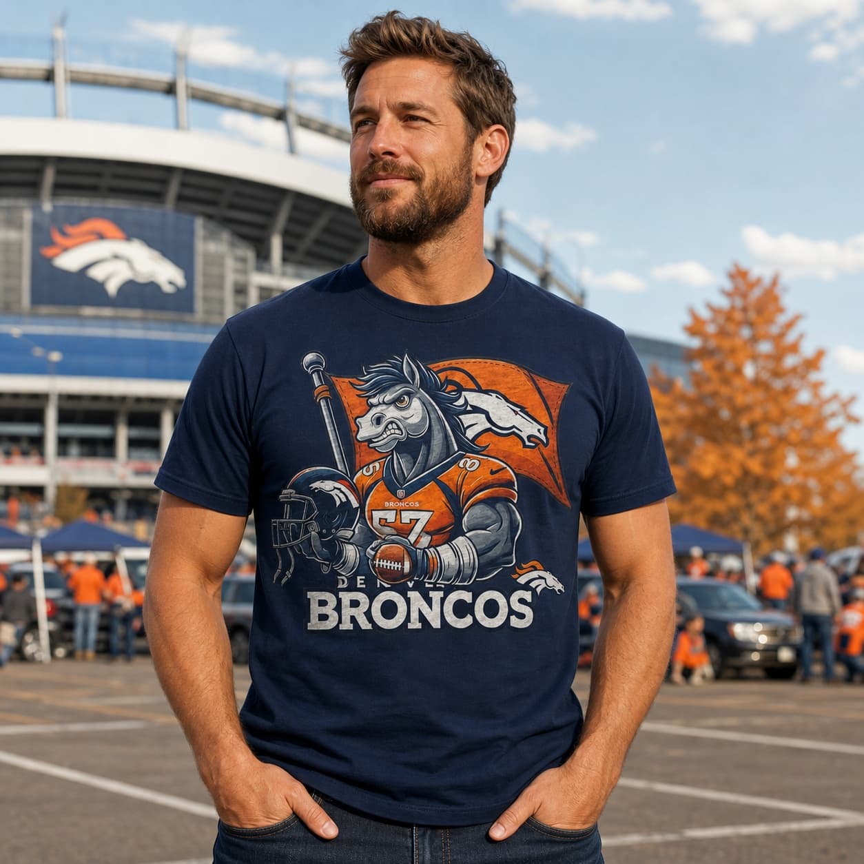 Denver Broncos Exclusive Retro Football Flag Artwork Shirt