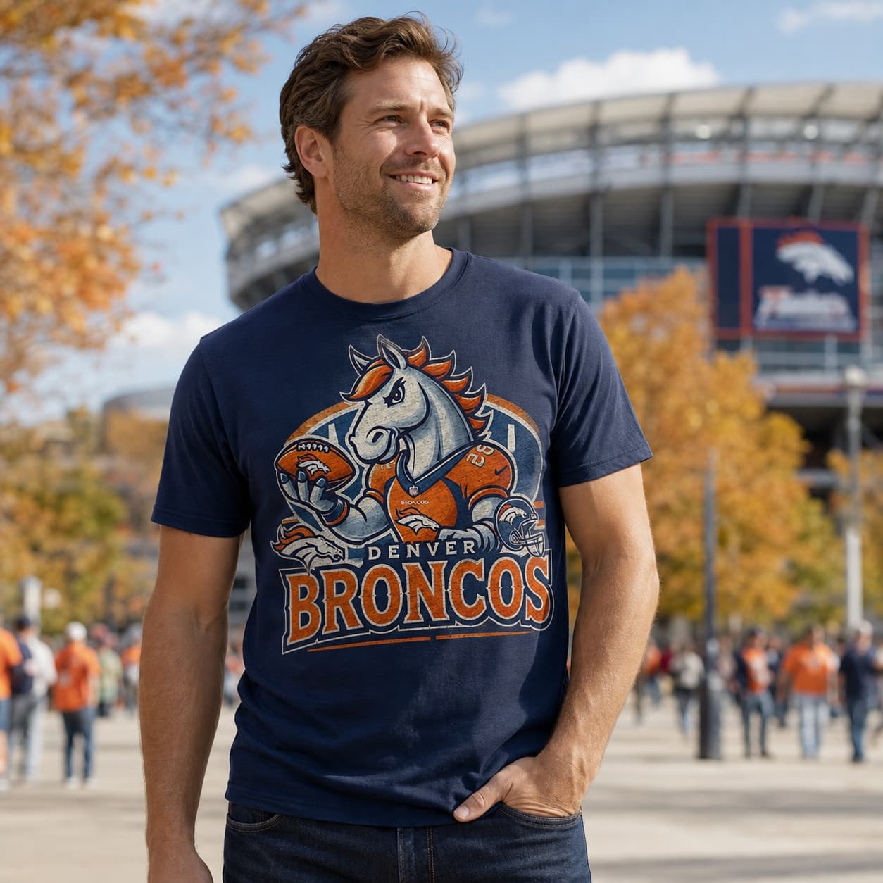 Denver Broncos Exclusive Retro Football Miles Artwork Shirt