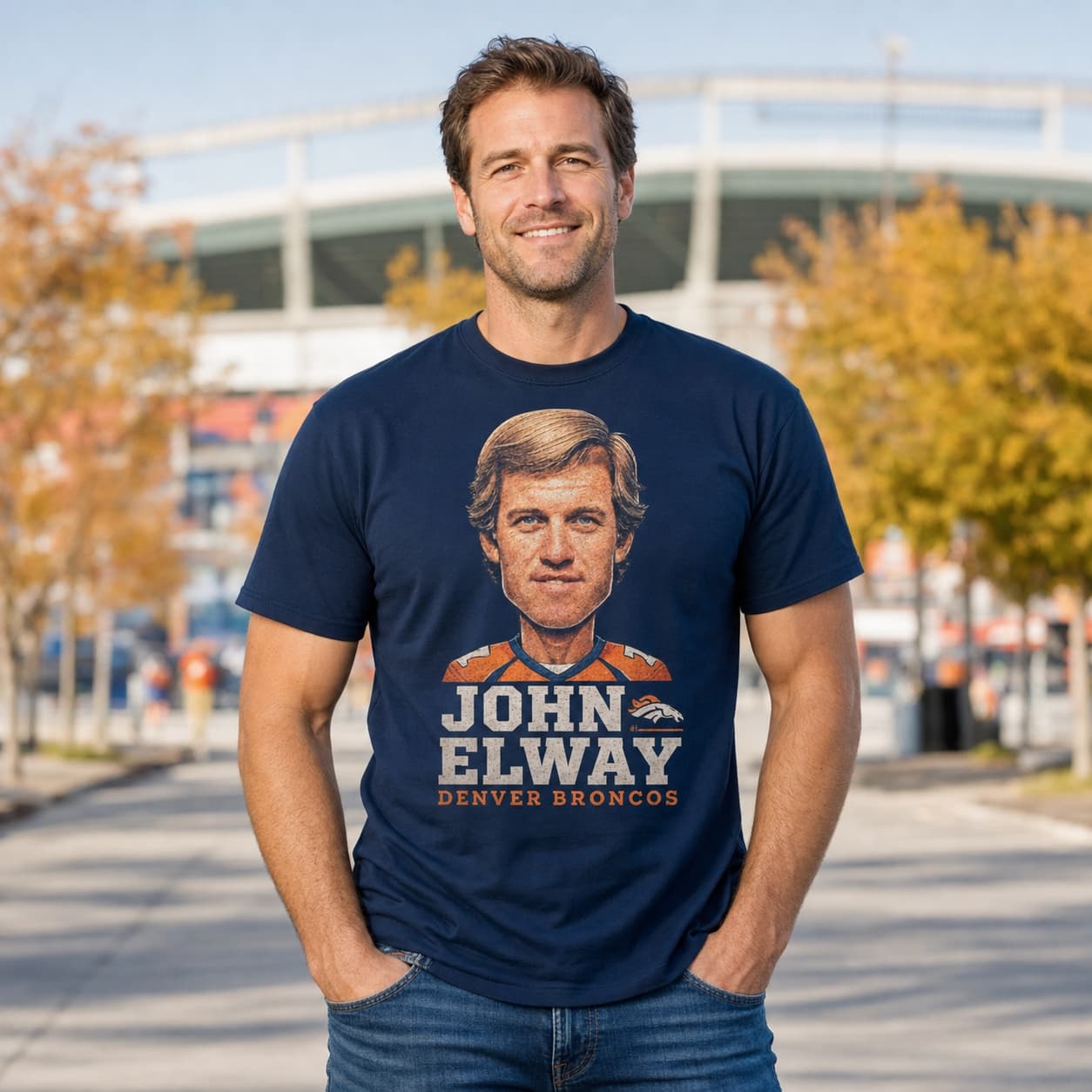 Denver Broncos John Elway Exclusive Retro Football 1984 Artwork Shirt