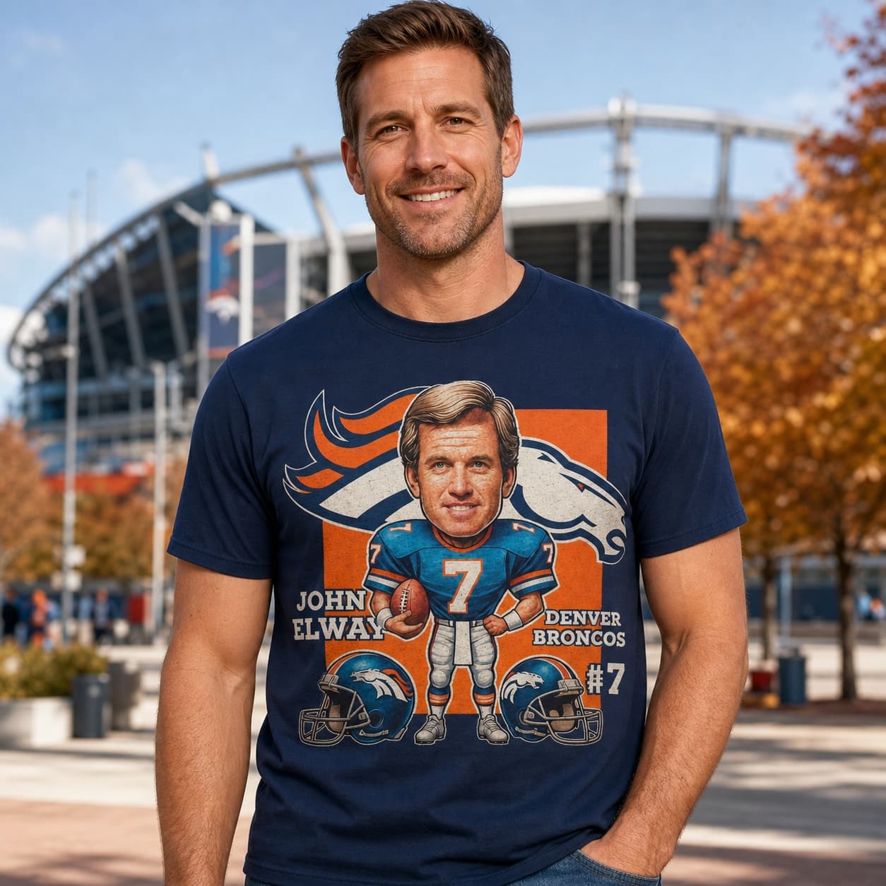 Denver Broncos John Elway Exclusive Retro Football 1986 Artwork Shirt
