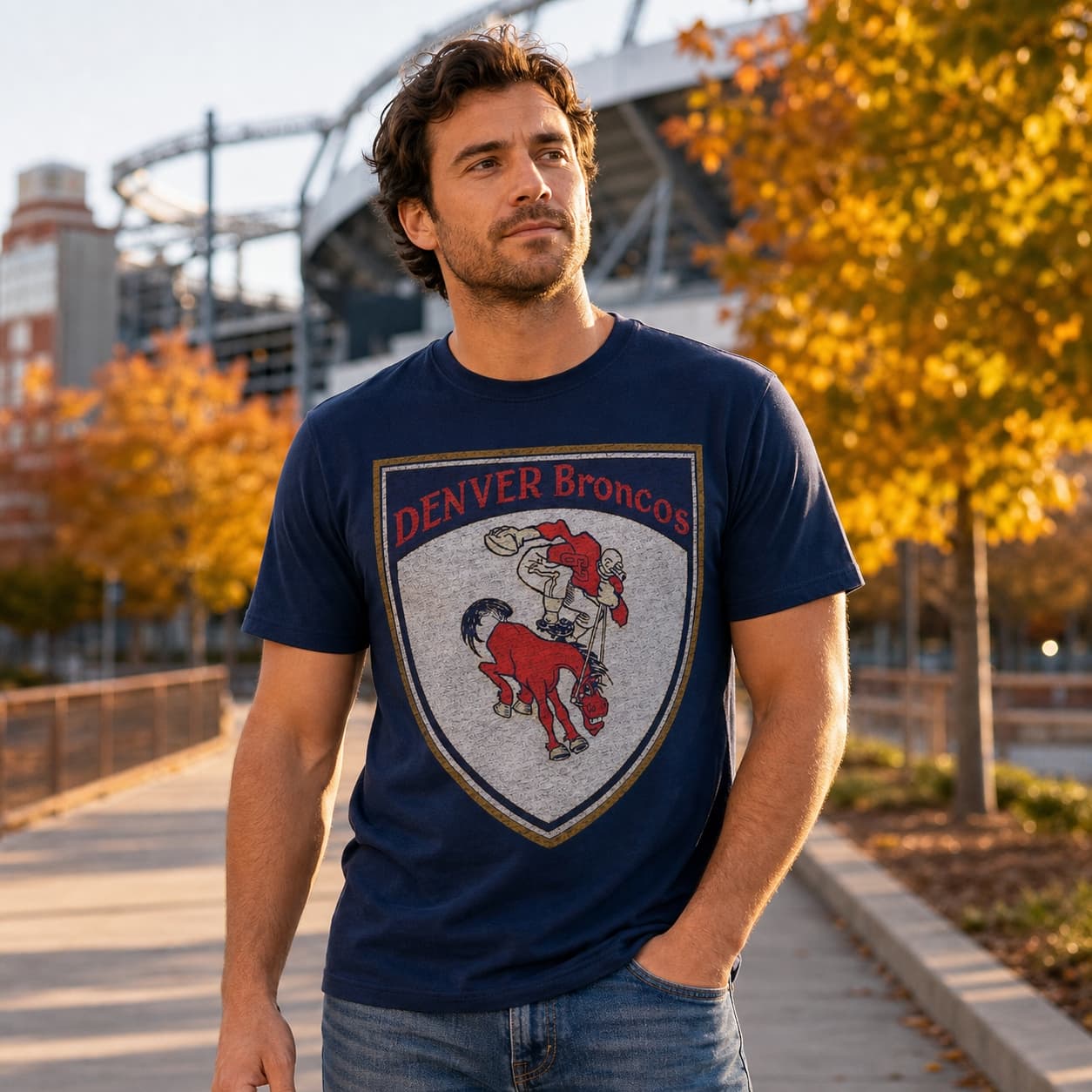 Denver Broncos Retro Football 1966 Artwork Shirt