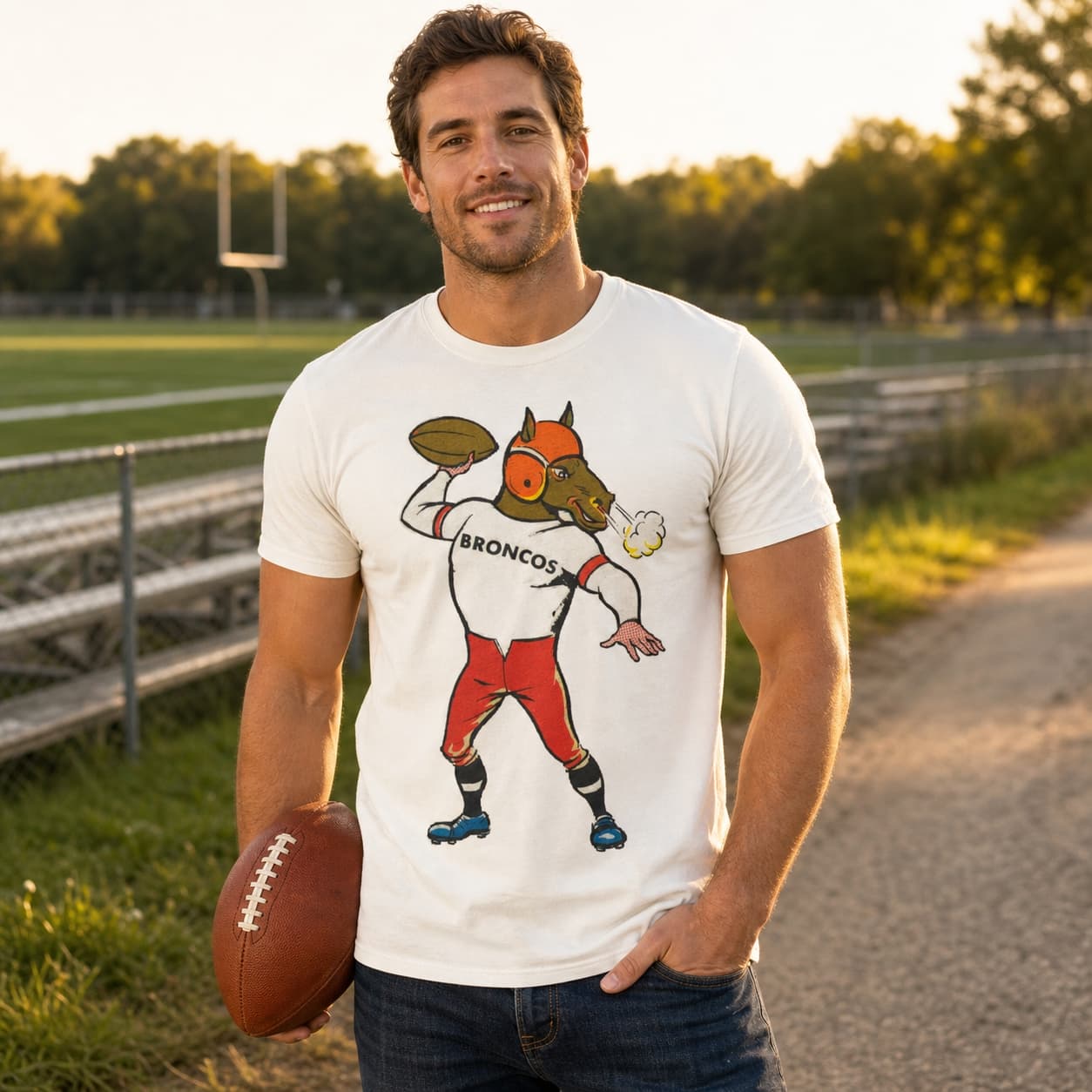 Denver Broncos Retro Football 1969 Artwork Shirt