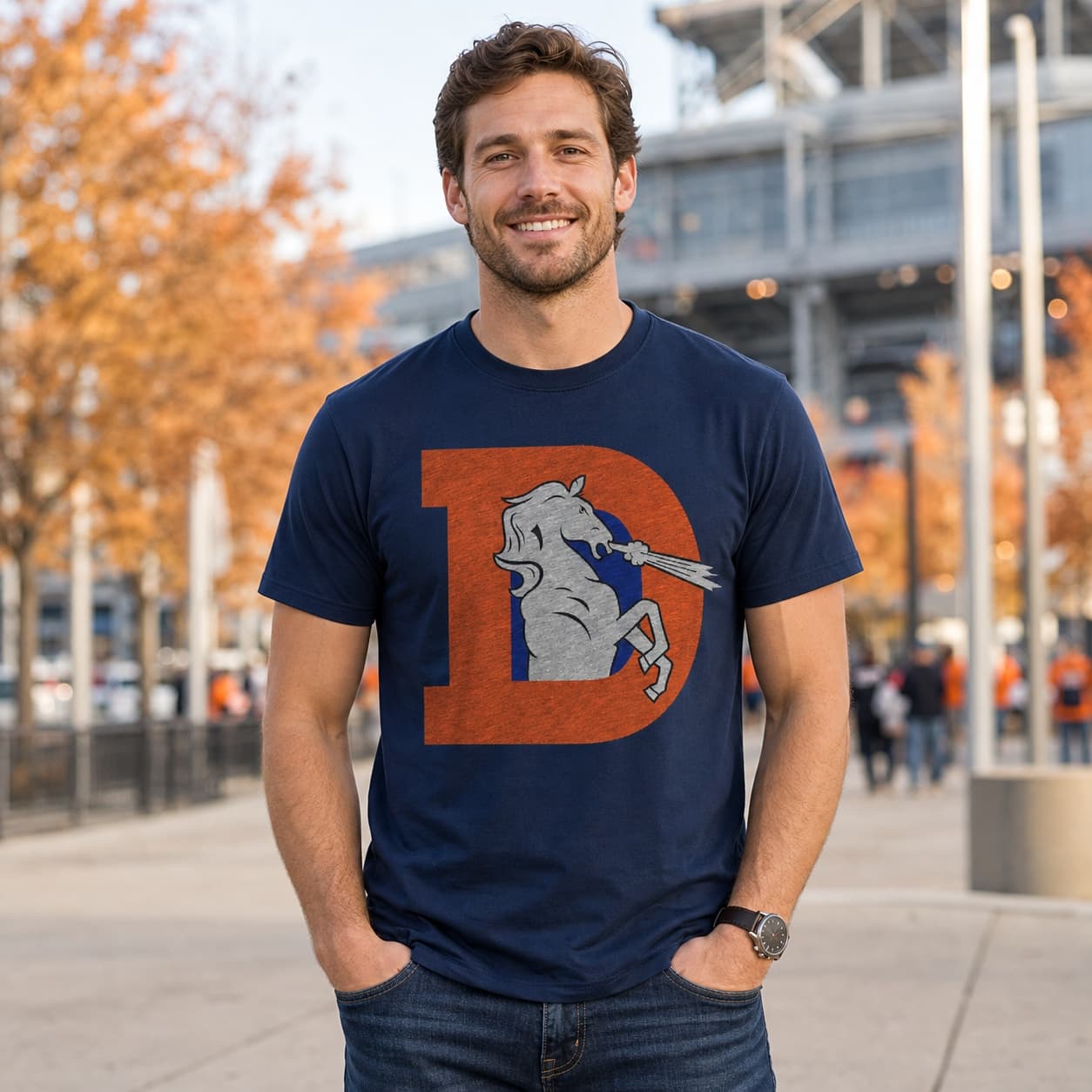 Denver Broncos Retro Football 1970 Artwork Shirt