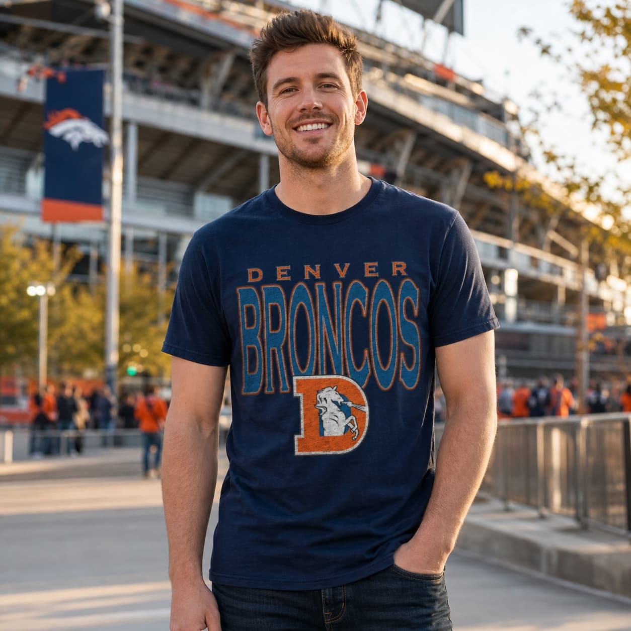 Denver Broncos Retro Football 1971 Artwork Shirt