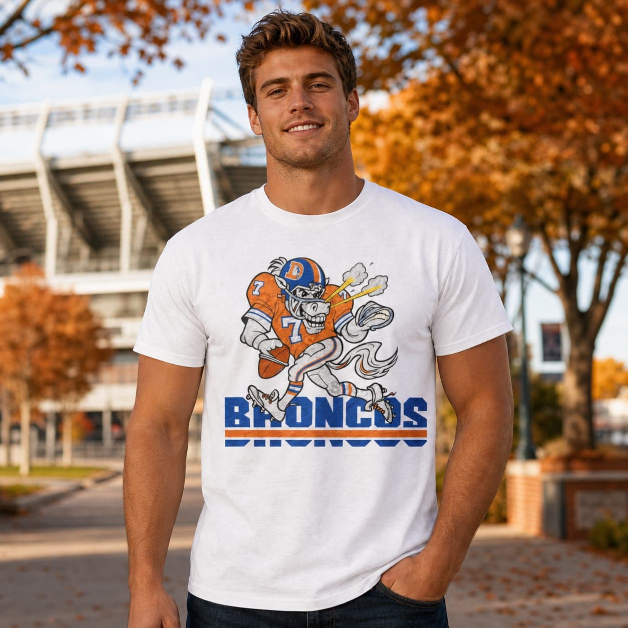 Denver Broncos Retro Football 1991 Artwork Shirt