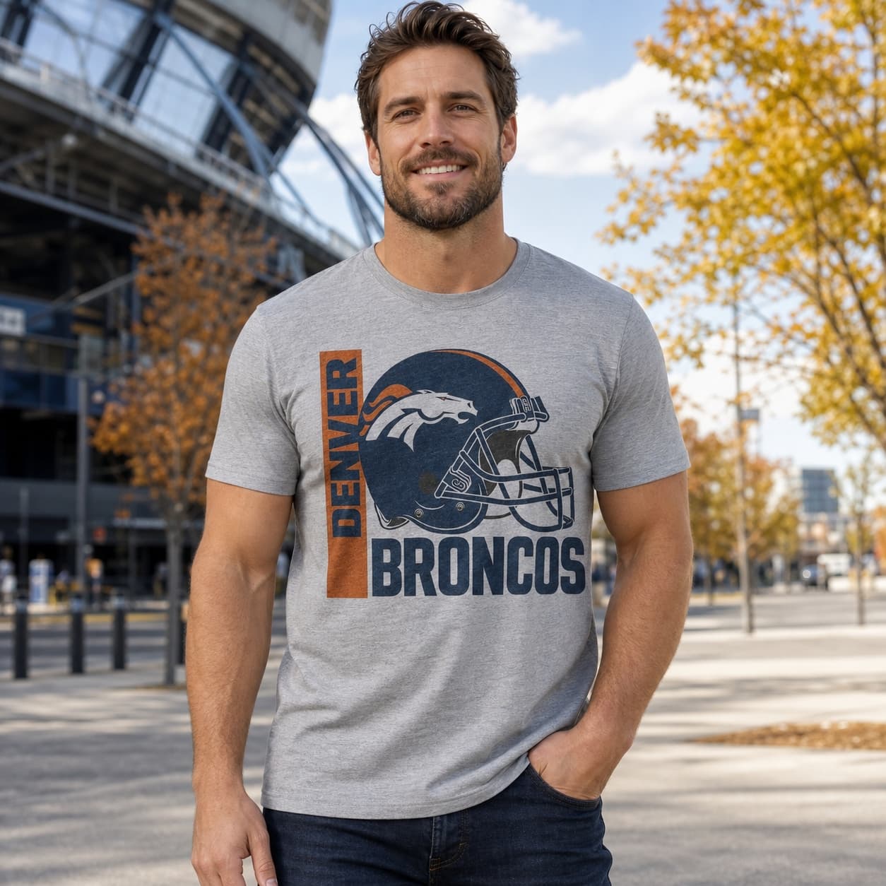 Denver Broncos Retro Rivals Football Helmet Artwork Shirt