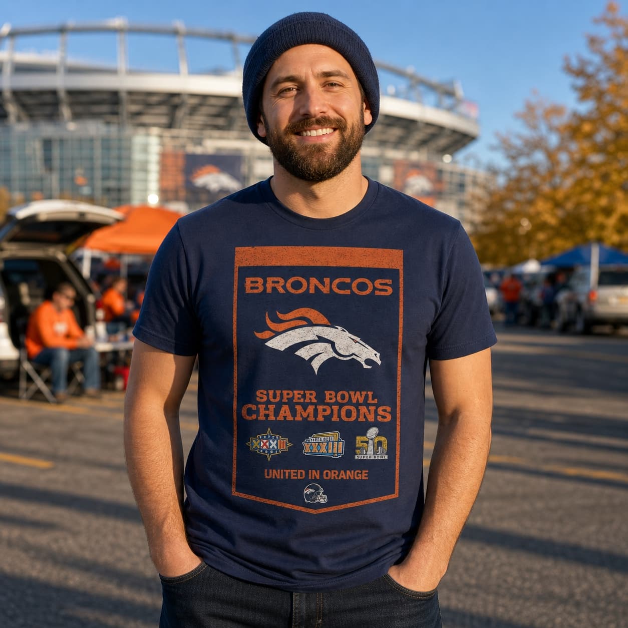 Denver Broncos Retro Super Bowl Champions Banner Football Artwork Shirt