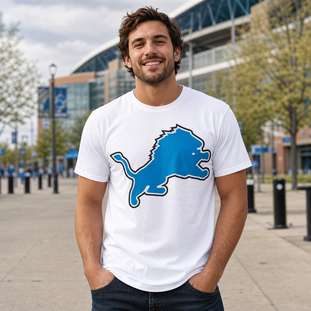 Detroit Lions Retro Football 1985 Artwork Shirt