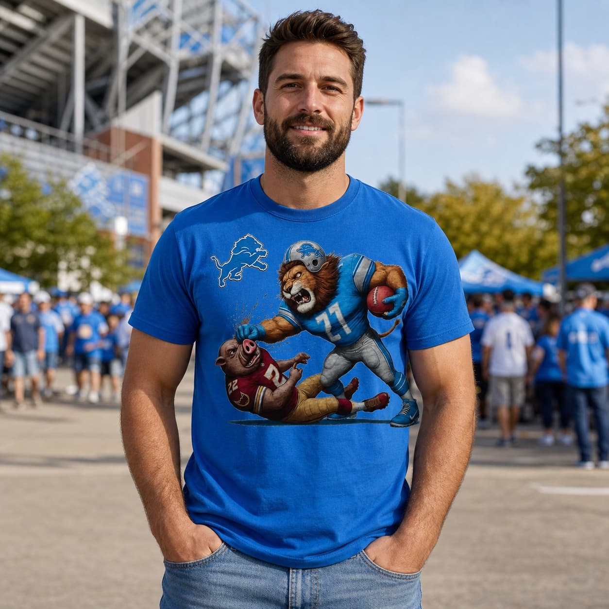 Detroit Lions vs. Washington Commanders Exclusive Retro Rivalries Playoff Football Jab Artwork Shirt