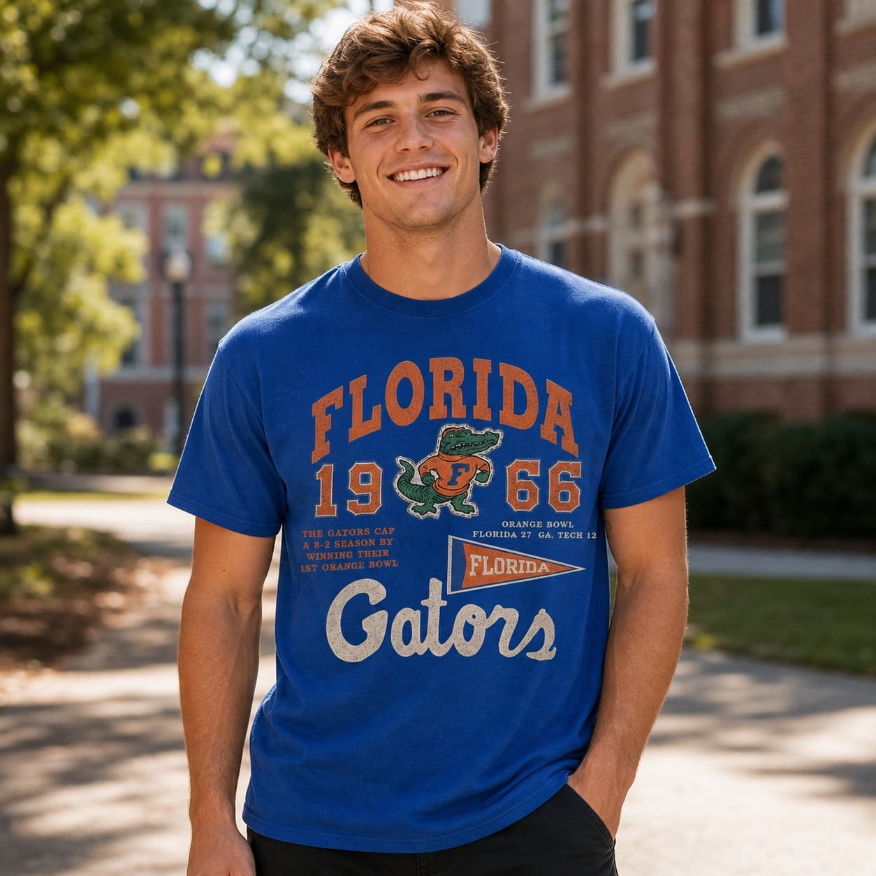Florida Gators Orange Bowl Champs Retro Football 1966 Artwork Shirt