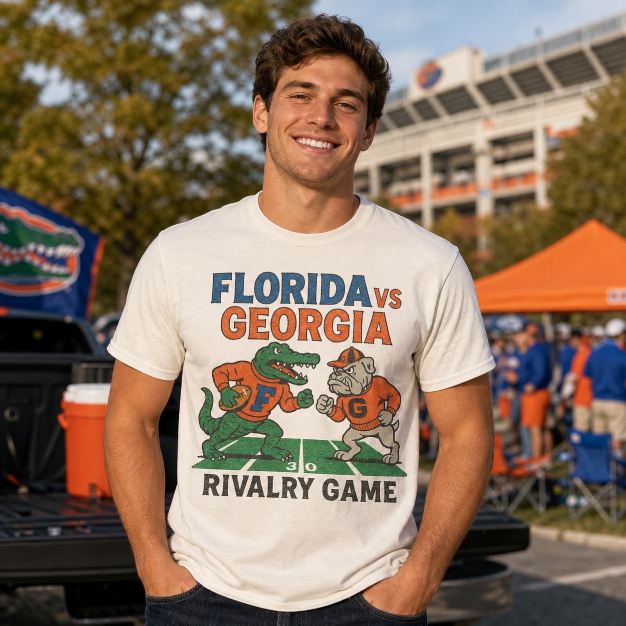 Florida Gators vs. Georgia Bulldogs Retro Rivals Football Shirt