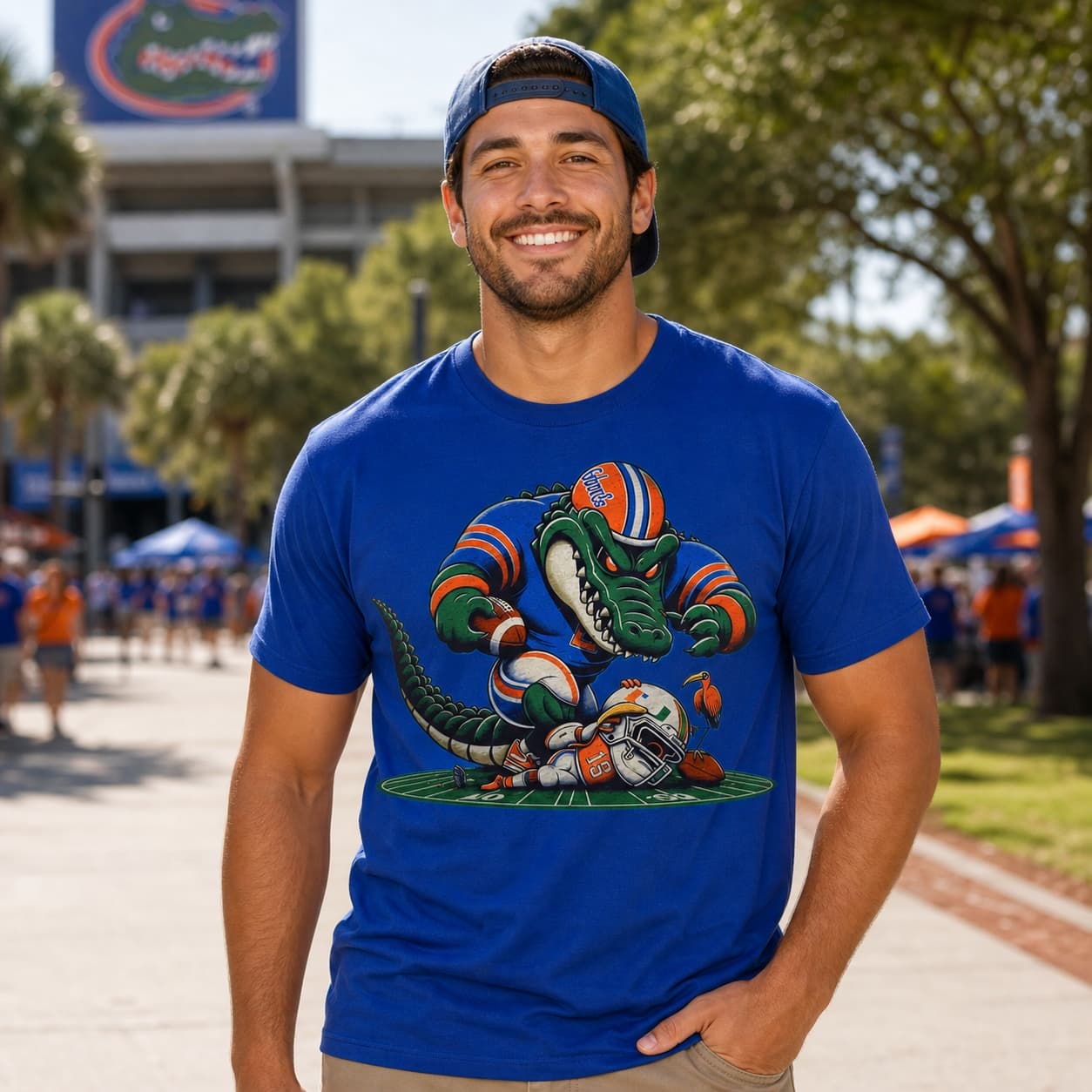 Florida Gators vs. Miami Hurricanes Retro Rivalry Football Mascot 1984 Artwork Shirt