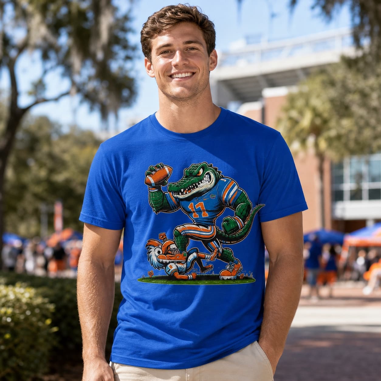 Florida Gators vs. Miami Hurricanes Retro Rivalry Football Mascot 2012 Artwork Shirt