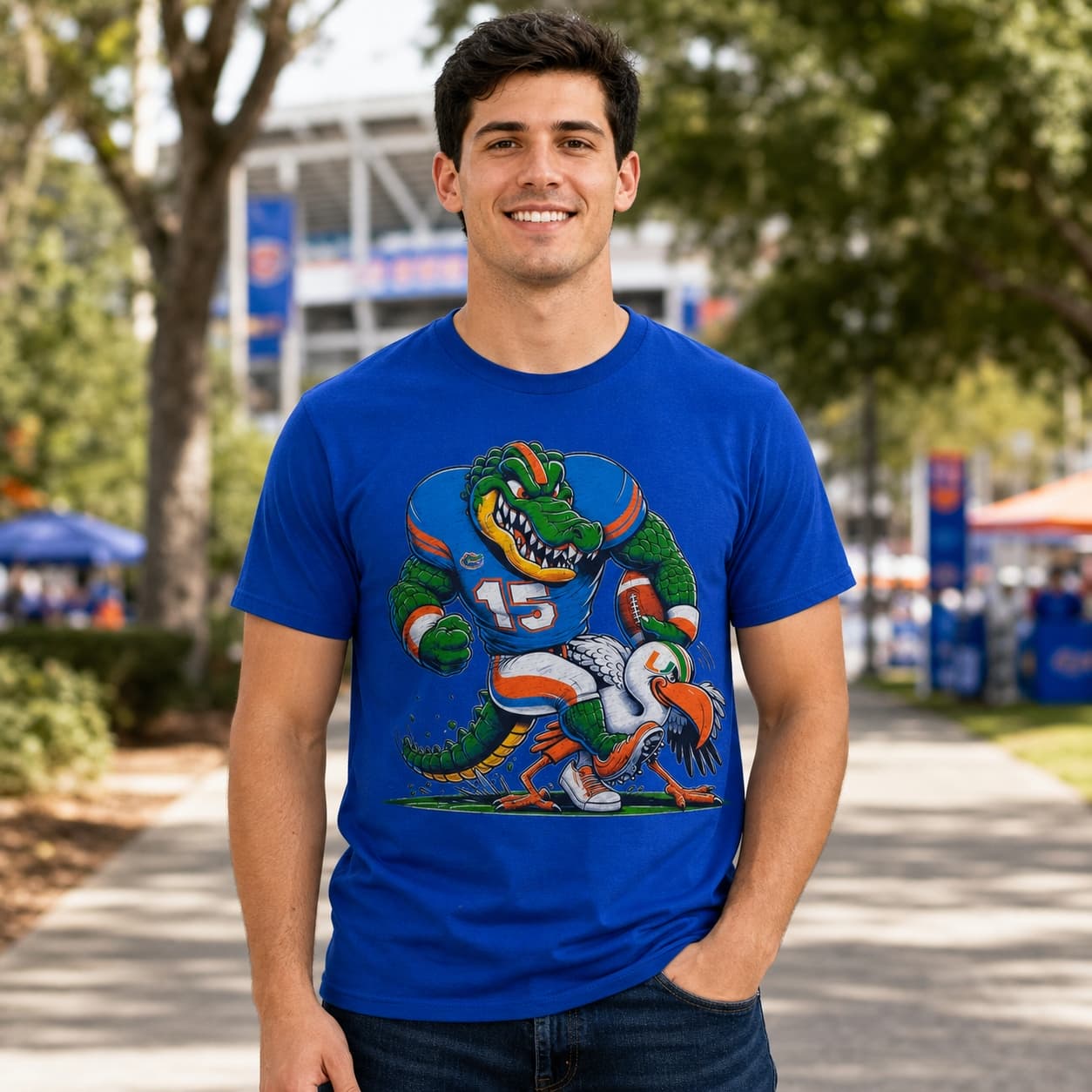 Florida Gators vs. Miami Hurricanes Retro Rivalry Football Mascot 2024 Artwork Shirt