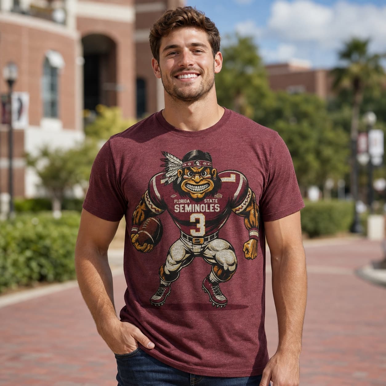 Florida State Seminoles Exclusive Retro Football Artwork Shirt