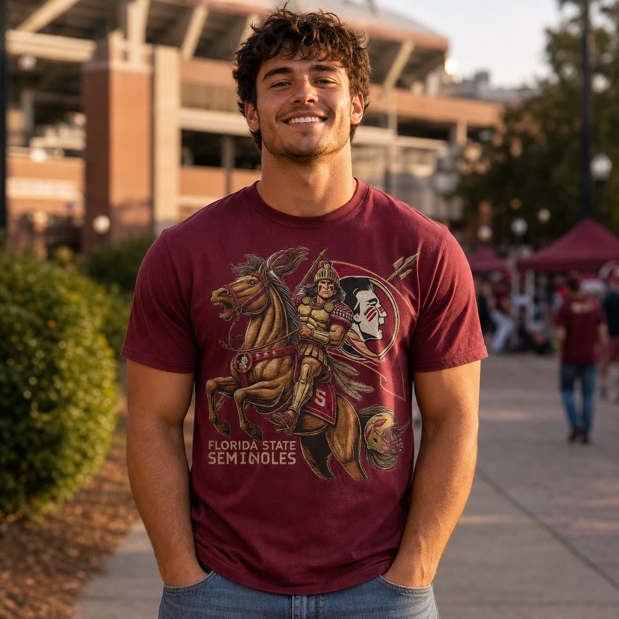 Florida State Seminoles Exclusive Retro Football Flag Artwork Shirt