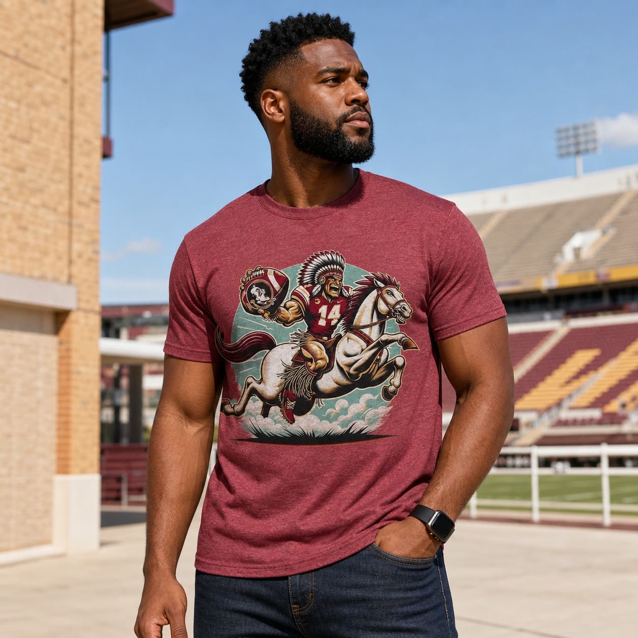Florida State Seminoles Exclusive Retro Football FSU Artwork Shirt