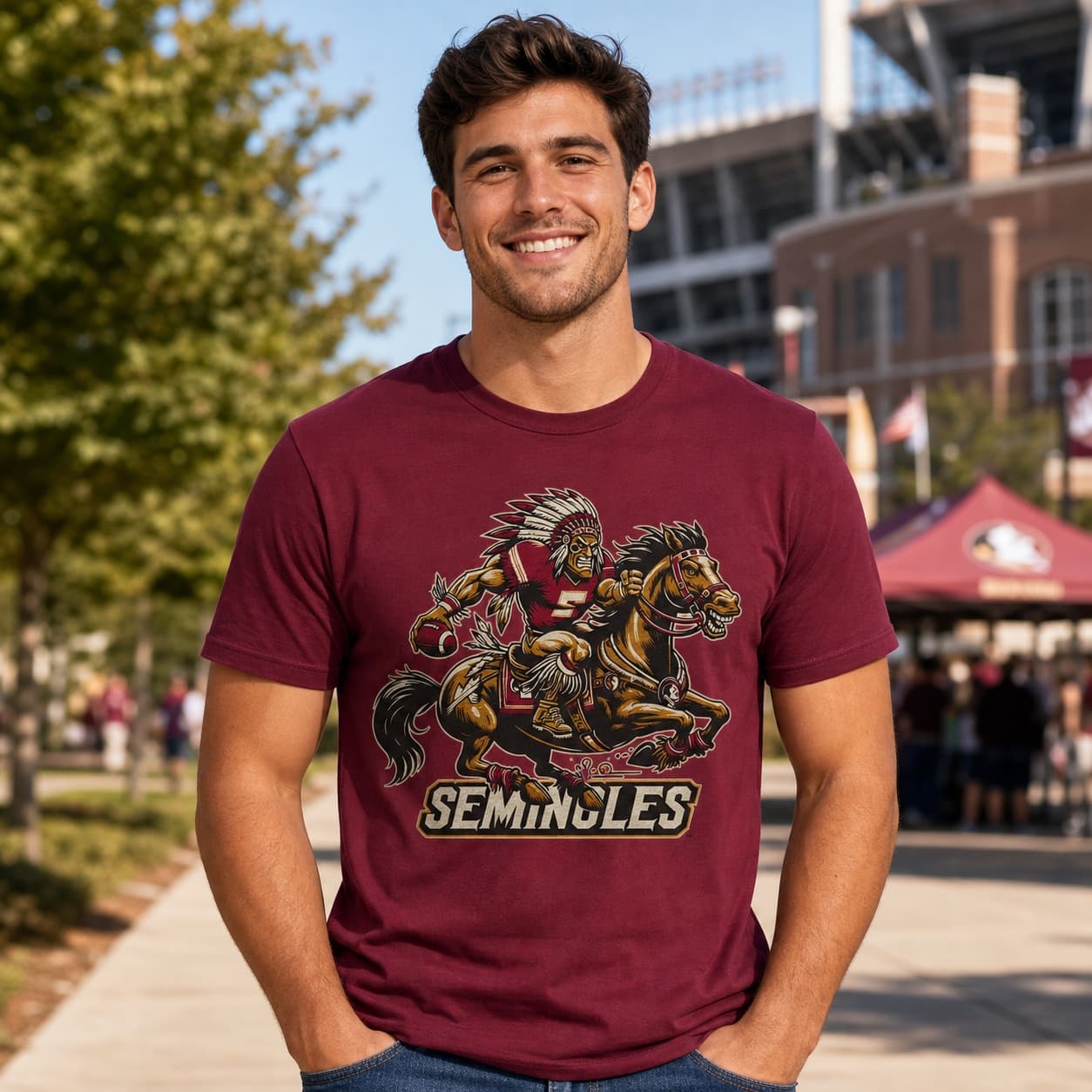 Florida State Seminoles Exclusive Retro Football Renegade Artwork Shirt