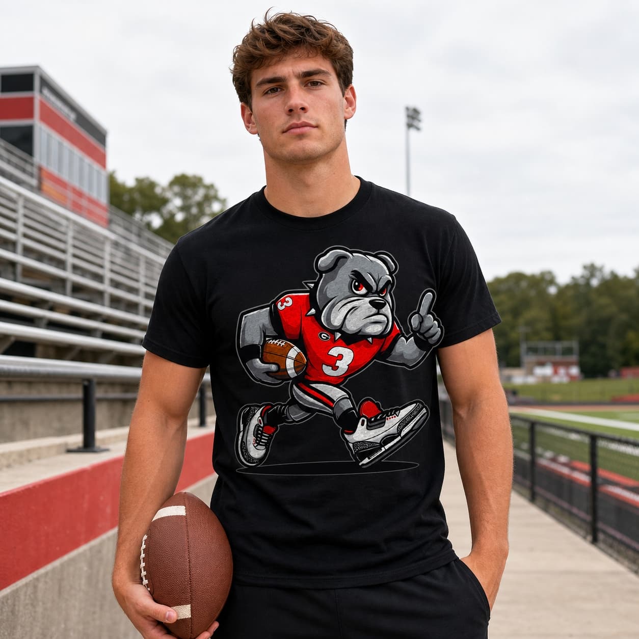 Georgia Bulldogs #1 Retro Football Mascot Artwork Shirt
