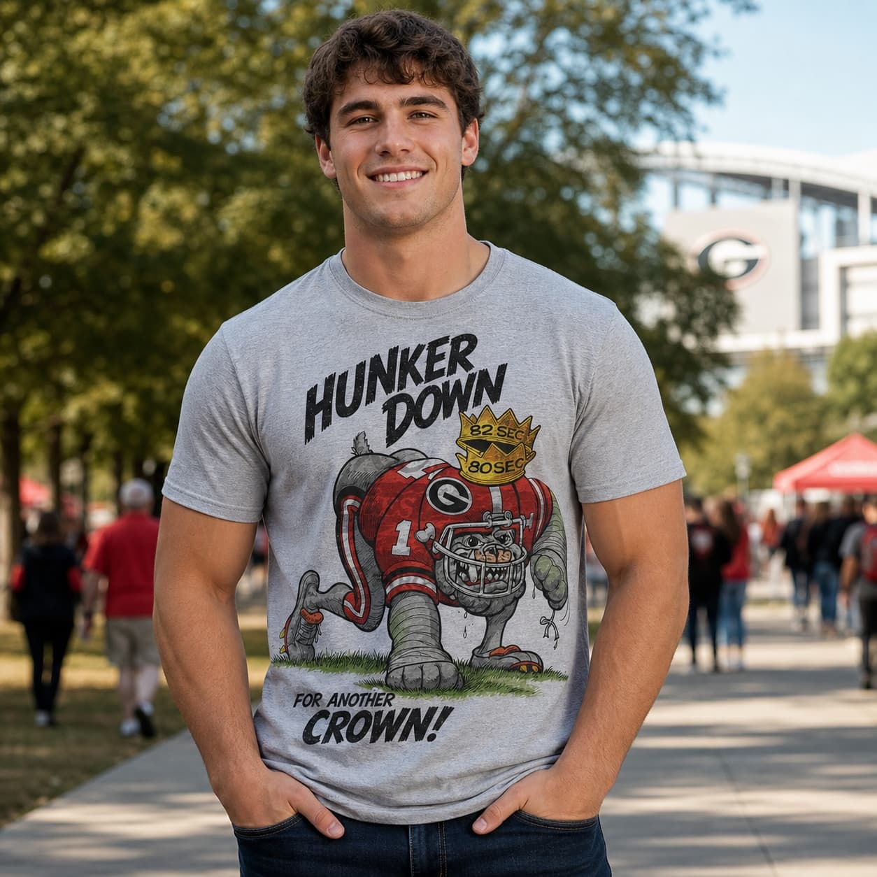 Georgia Bulldogs Champs Retro Football 1982 Artwork Shirt