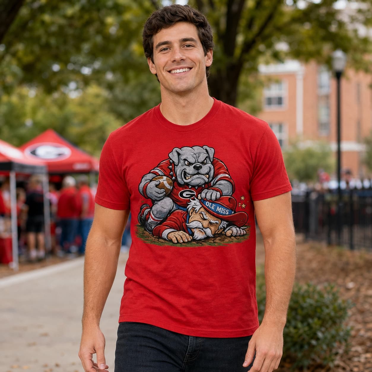 Georgia Bulldogs vs. Ole Miss Rebels Playoffs Retro Rivalries Football Artwork Shirt