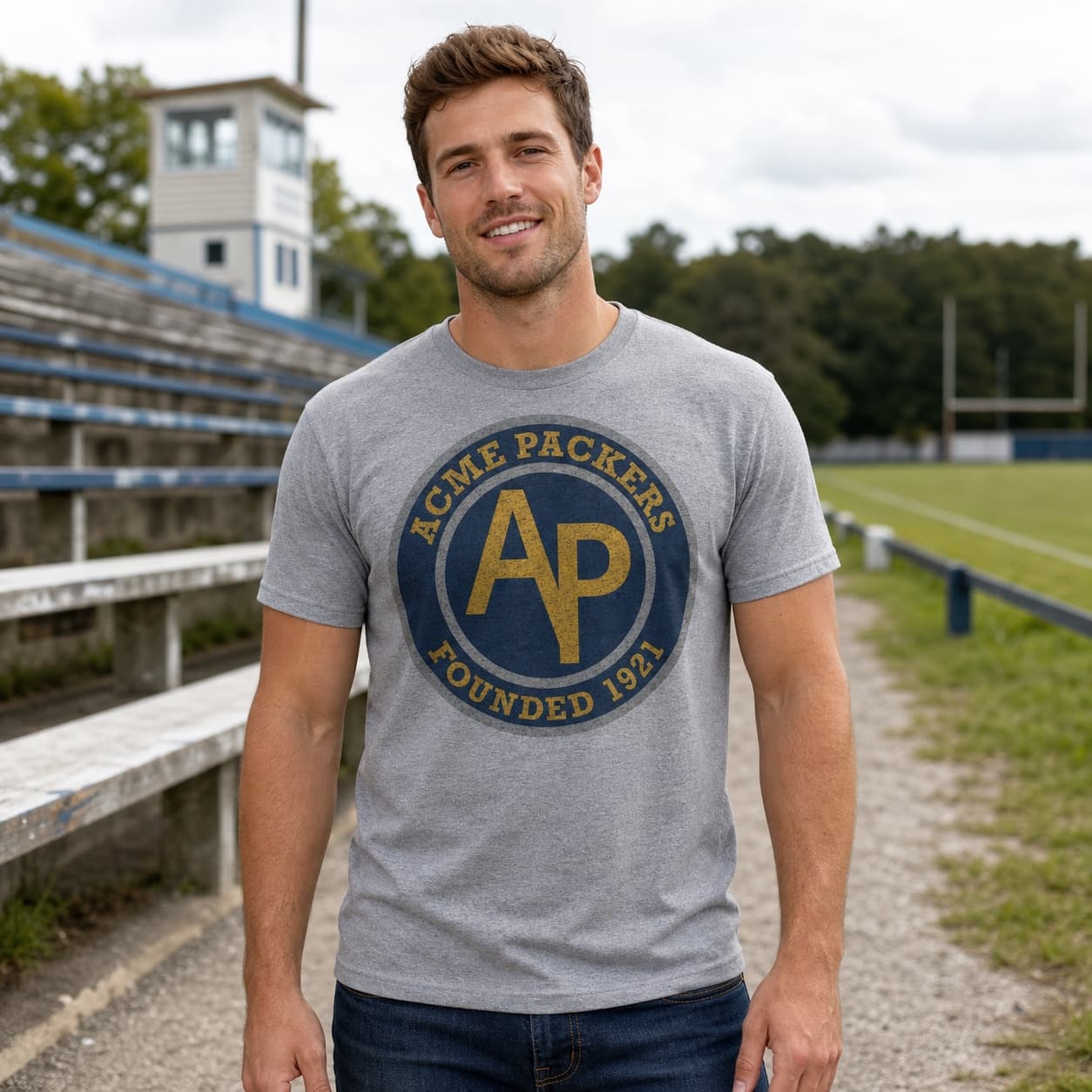Green Bay Packers Acme Retro Football Circle 1921 Artwork Shirt