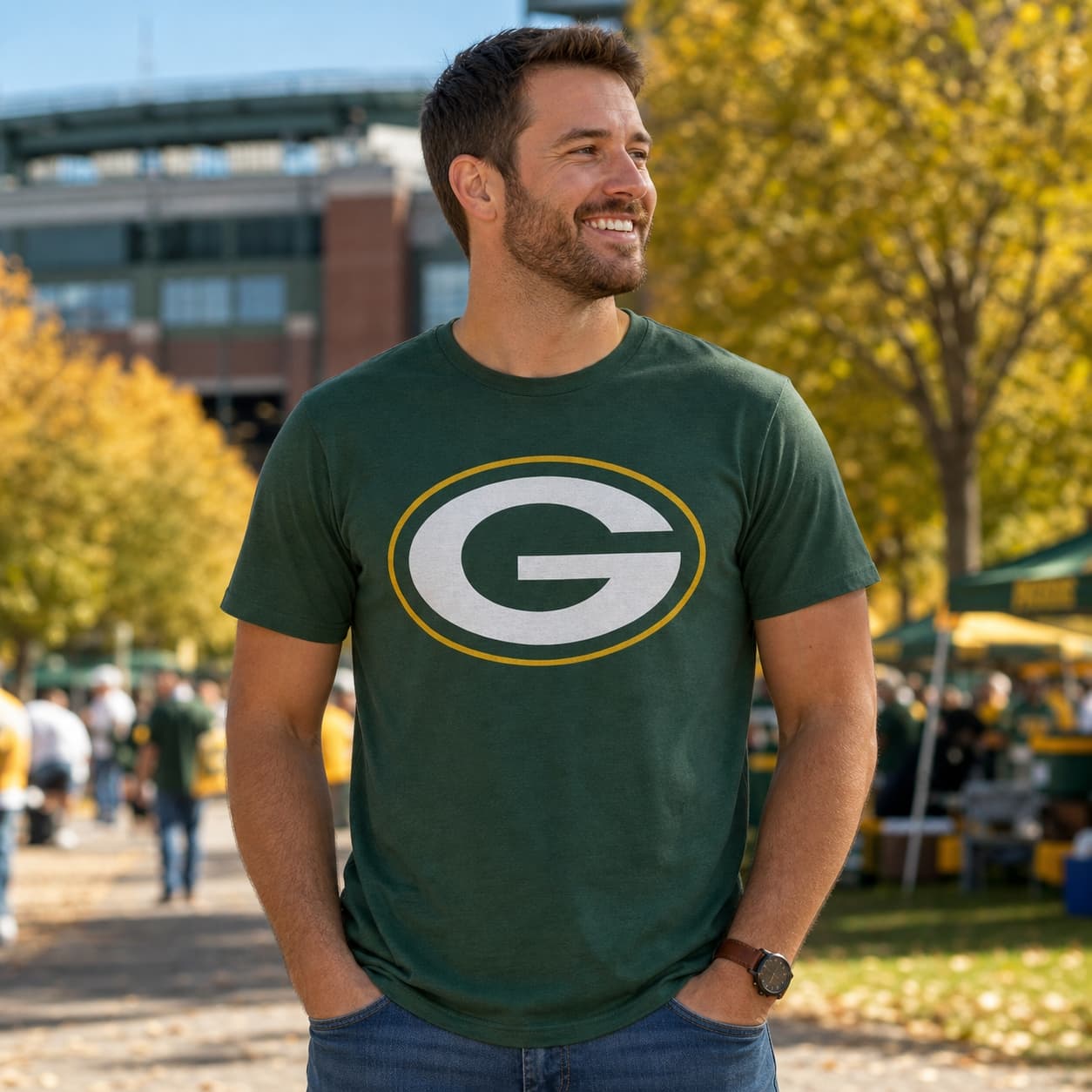 Green Bay Packers Retro Football 1980 Artwork Shirt