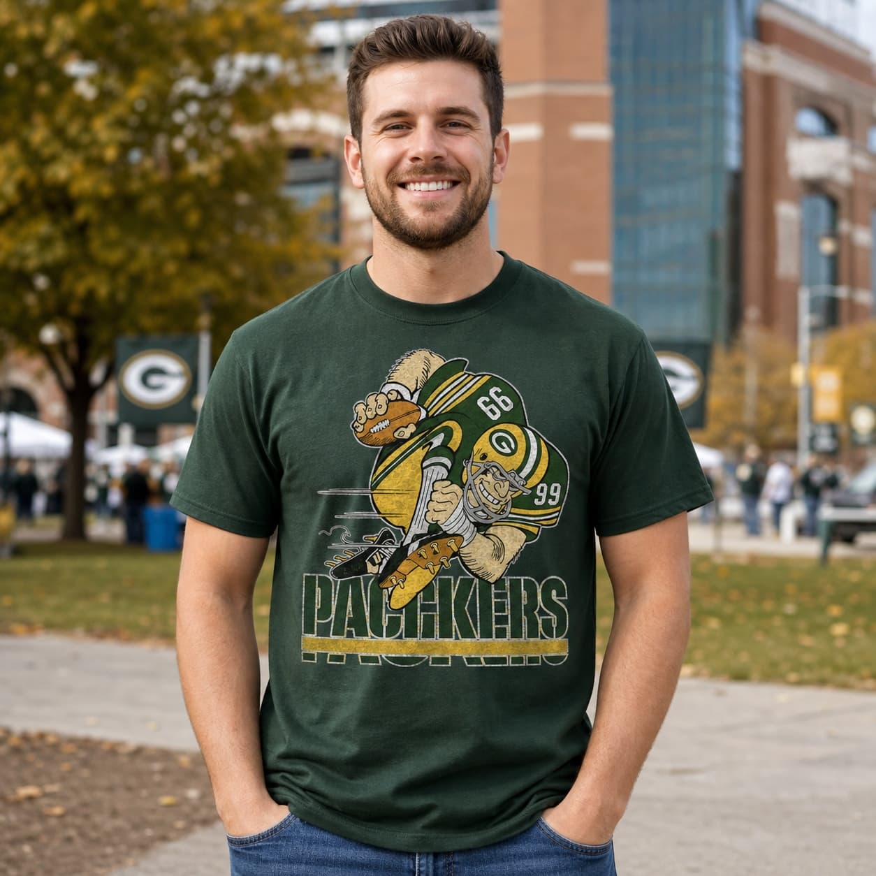 Green Bay Packers Retro Football 1991 Artwork Shirt